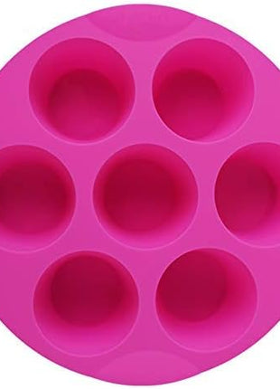 Silicone Muffin Pans for Air Fryer 7 Cavity Muffin Tray Cupcake Pan Nonstick Brownie Cake Mold Round Pudding Recipe Tray Bakeware