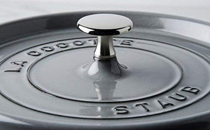 staub La Cocotte Oval 40500-236 Pico Cocotte Oval Gray 9.1 inches (23 cm) Both Handed Cast Enameled Pot, Induction Compatible