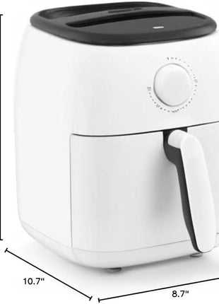 DASH Tasti-Crisp™ Express Air Fryer Oven, 2.6 Qt., White – Compact Air Fryer for Healthier Food in Minutes, Ideal for Small Spaces - Auto Shut Off, Analog, 1000-Watt