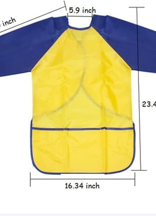 CUBACO Kids Painting Apron, 2pcs Waterproof Art Smocks For Child 3-8 Years, Kids Smocks for Painting Aprons with Long Sleeve