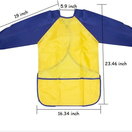 CUBACO Kids Painting Apron, 2pcs Waterproof Art Smocks For Child 3-8 Years, Kids Smocks for Painting Aprons with Long Sleeve