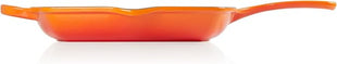 Le Creuset Enameled Cast Iron Signature Square Skillet Grill, 10.25", Flame