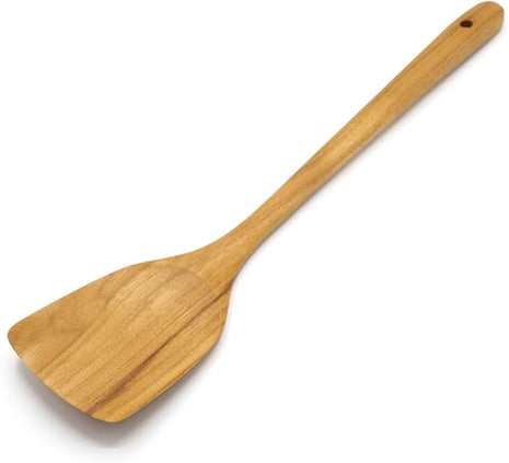 FAAY 15 Inches Wok Spatula, Long Handle Stir fry Paddle, Turner, Handcrafted from High Moist Resistance Teak Wood for Non Stick Cookware