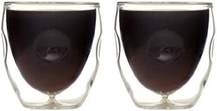 Ozeri Moderna Artisan Series Double Wall Beverage and Espresso Shot Glasses, 2-Ounce, Set of 2