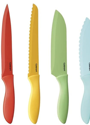 Cuisinart 12-Piece Kitchen Knife Set, Advantage Color Collection with Blade Guards, Multicolored, C55-12PCER1