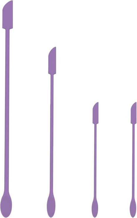 Mini Spatula Silicone Spatula Set - 4pcs Small Makeup Scrapers for Cosmetics, Reusable Beauty Tiny Tools, Thin Jar Scraper, Get the Last of the Makeup Out of the Bottle(Purple)