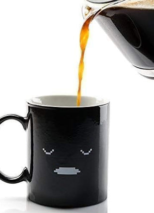 InGwest Color Changing Coffee Mug – 11oz Ceramic Heat Sensitive Cup with Funny Smile – Great for Morning Coffee or Gift