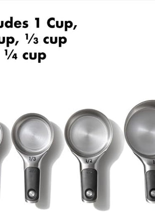OXO Good Grips 4 Piece Stainless Steel Measuring Cups with Magnetic Snaps