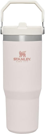 Stanley IceFlow Flip Straw Tumbler with Handle 30 oz | Twist On Lid and Flip Up Straw | Leak Resistant Water Bottle | Insulated Stainless Steel |BPA-Free | Rose Quartz
