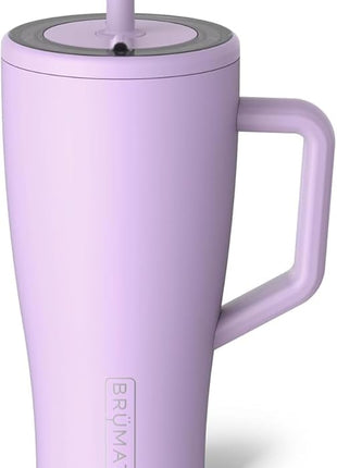 BrüMate Era 30 oz Tumbler with Handle and Straw | 100% Leakproof Insulated Water Bottle Tumbler with Lid and Flexible SoftSip Straw | Made of Stainless Steel | Cup Holder Friendly | 30oz (Lavender)