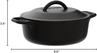 Lodge 2 Quart Pre-Seasoned Cast Iron Dutch Oven with Lid - Dual Handles - Use in the Oven, on the Stove, on the Grill or over the Campfire - Black