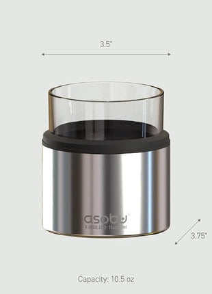 asobu Whiskey Sleeve Glass – Insulated Bourbon Tumbler with Premium Rocks Glass, BPA-Free, Double-Wall Stainless Steel, Keeps Drinks Cold Longer, 10.5oz