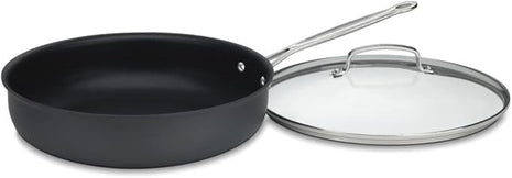 Cuisinart 12-Inch Deep Fry Pan w/Cover, Chef's Classic Nonstick Hard Anodized Collection, 622-30DFP1