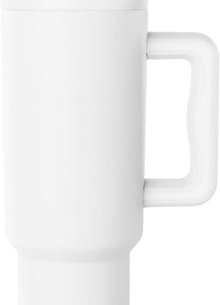 Simple Modern 40 oz Tumbler with Handle and Straw Lid | Leak-Proof Insulated Stainless Steel Water Bottle Travel Mug Cupholder Use | Gifts for Women Men Him Her | Trek Signature | Winter White
