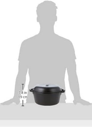 Lodge 5 Quart Cast Iron Double Dutch Oven – Pre-Seasoned – Lid Converts to 10.25" Skillet – PFAS-Free – Made in USA – Dual Handles – Oven, Grill, Campfire & Stovetop Safe – Durable & Non-Toxic