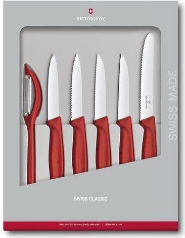 Victorinox Swiss Classic Paring Knife Set of 6, Red