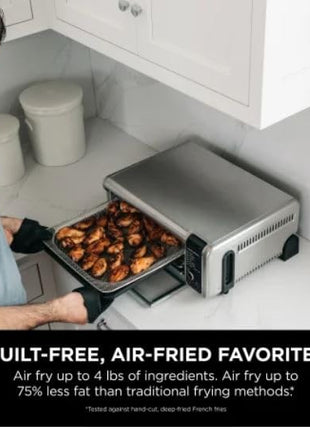 Ninja Digital Air Fry Countertop Oven, 8-in-1 Functionality, 1800W, Flip-Up Design, XL Capacity, Air Fry Basket, Wire Rack & Crumb Tray, Silver, SP101