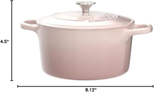 Crock-Pot Artisan Round Enameled Cast Iron Dutch Oven, 3-Quart, Blush Pink