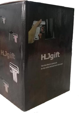 HLJgift Novelty Ceramic Coffee Mugs Gun Mugs Pistol Cup for amazing gift Black&Silver