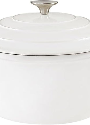 Dutch Oven,Cast Iron Dutch Ovens,Dutch Oven Pot with Lid,5 QT Enamel Dutch Pot,Dutch Ovens with Dual Handles,Cast Iron Pot for Braiser,Cooking,Gifts for Family,White