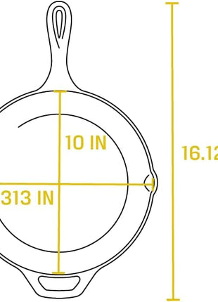 Lodge 10.25 Inch Cast Iron Skillet – Pre-Seasoned Frying Pan with Teardrop Handle – Oven, Stovetop, Grill & Campfire Use – Made in USA – Durable, Non-Toxic, Even-Heating Cookware – Black