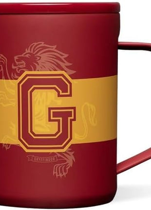 Corkcicle Harry Potter Coffee Mug - Stainless Steel Insulated Cup With Lid For Tea & Coffee - Non-Slip Silicone Base - Durable Travel Mug - Dishwasher Safe - BPA Free - Easy Grip - 16 oz - Gryffindor