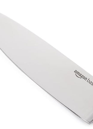 Amazon Basics Classic 8-inch Full Tang Stainless Steel Chef's Knife with Three Rivets, Silver