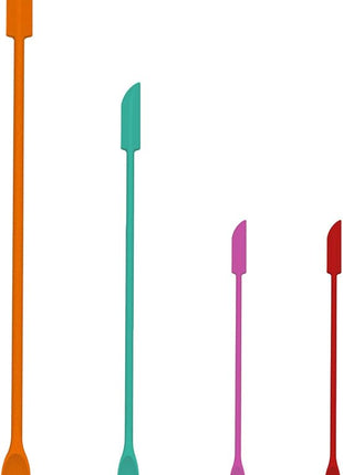 Mini Spatula Silicone Spatula Set - 4pcs Small Makeup Scrapers for Cosmetics, Reusable Beauty Tiny Tools, Thin Jar Scraper, Get the Last of the Makeup Out of the Bottle(Multicolor)