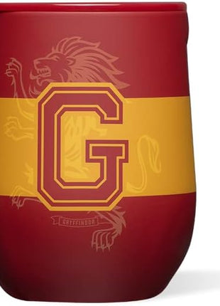 Corkcicle Stemless Insulated Wine Glass Tumbler - Keeps Beverages Cold 6 Hours & Hot 3 Hours - Stainless Steel - Easy-Grip - Summer Drinkware Gift - Keeps Drinks Ice Cold - 12 oz - Gryffindor