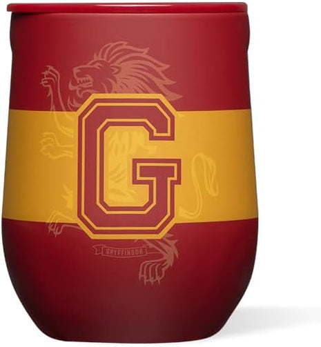 Corkcicle Stemless Insulated Wine Glass Tumbler - Keeps Beverages Cold 6 Hours & Hot 3 Hours - Stainless Steel - Easy-Grip - Summer Drinkware Gift - Keeps Drinks Ice Cold - 12 oz - Gryffindor