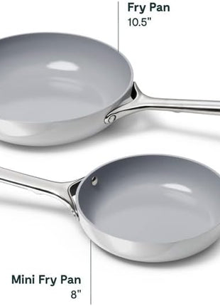 Caraway Nonstick Ceramic Mini Fry Pan (1.05 qt, 8") - Non Toxic, PTFE & PFOA Free - Oven Safe & Compatible with All Stovetops (Gas, Electric & Induction) - Gray