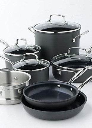 Cuisinart 11-Piece Cookware Set, Black, Chef's Classic Nonstick Hard Anodized, 66-11