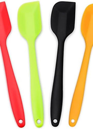 Silicone Spatula 4-piece Set, Heat-Resistant Non-stick Rubber Spatulas with Stainless Steel Core