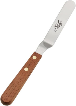 Ateco 1385 Offset Spatula with 4.5-Inch Stainless Steel Blade, Wood Handle, 4.5 Inch, natural