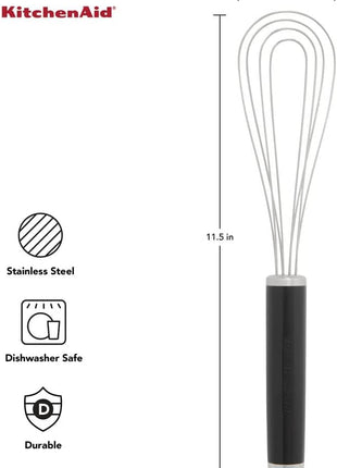KitchenAid Utility and Flat Whisk Set, Set Of 2, Black