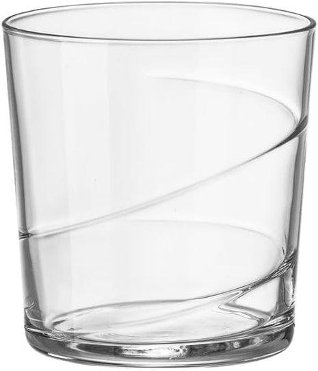 Bormioli Rocco Bodega Swirl Negroni Glasses - Set of 12, 12 Oz. Spiral Design Tumblers with Reinforced Secure Edge Rims - Durable Drinkware for Cocktails - Made in Italy, Dishwasher Safe