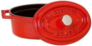 Staub La Cocotte Oval 40509-846 Pico Cocotte Oval Cherry, 10.6 inches (27 cm), Large, Both Handed, Enameled Pot, Induction Compatible, Japanese Authentic Product