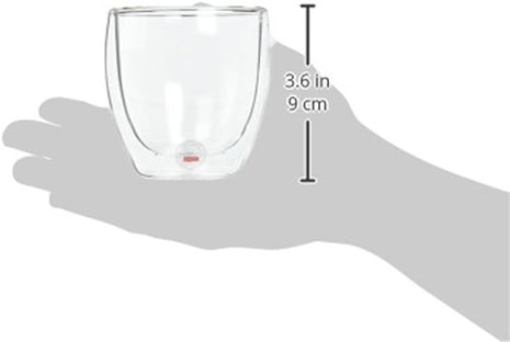 Bodum 8oz Pavina Double Wall Glasses, High Heat Borosilicate Glass, Set of 2, Clear