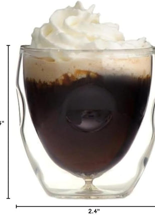 Ozeri Moderna Artisan Series Double Wall Beverage and Espresso Shot Glasses, 2-Ounce, Set of 4