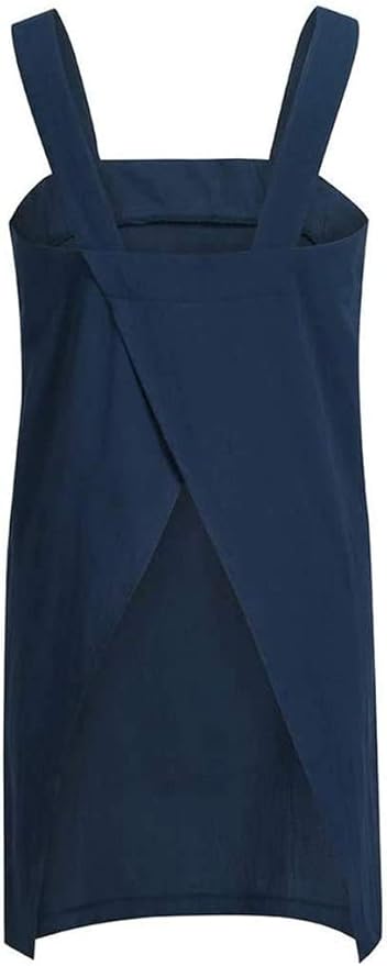 YESDOOD Cotton Linen Apron Cross Back Apron for Women with Pockets Pinafore Dress for Baking Cooking