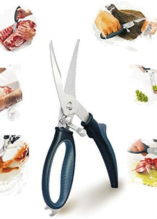 Poultry Shears - Heavy Duty Kitchen Scissors for Cutting Chicken, Poultry, Game, Bone, Meat - Chopping Food - Spring Loaded