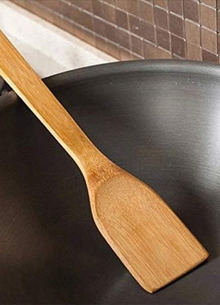HipGirl Wooden/Bamboo Kitchen Utensils Set & Kitchen Gadgets, Kitchen Essentials Cooking Utensils, Spatulas, Spoons and Crepe Spreader (1ct 12" Flat Spatula Kitchen Tools)