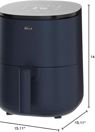BELLA 2.9QT Touchscreen Air Fryer, No Pre-Heat Needed, No-Oil Frying, Fast Healthy Evenly Cooked Meal Every Time, Dishwasher Safe Non Stick Pan and Crisping Tray for Easy Clean Up, Matte Blue