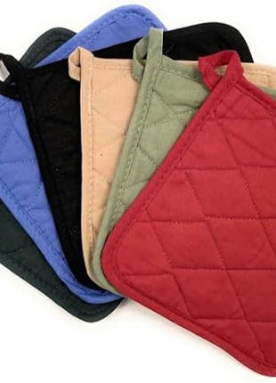 12 Pack Square Pot Holders 100% Cotton Heat Resistant Hotpads for Cooking Kitchen Potholder Set Trivet for Cooking Baking Camping House with Hanging Loops, Size: 8x8inch, Machine Washable