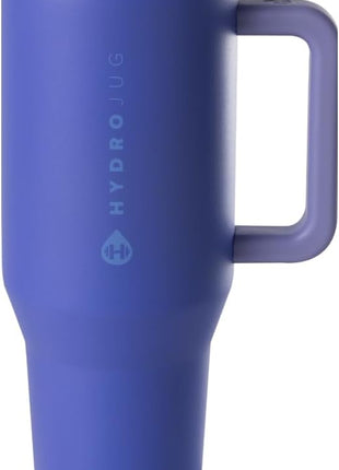 HydroJug Traveler - 32 oz Water Bottle with Handle & Flip Straw - Fits in Cup Holder, Leak Resistant Tumbler-Reusable Insulated Stainless Steel & Rubber Base - Gifts for Women & Men, Lime Rickey