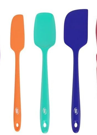 Kaluns Silicone Spatula Set, 4 Rubber Spatulas 600°F Heat Resistant, Nonstick Seamless Design with Stainless Steel Core, Dishwasher Safe, BPA free, Bonus Tongs Included