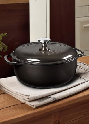 Lodge Manufacturing Company EC6D18 Enameled Dutch Oven, 6 qt, Midnight Chrome