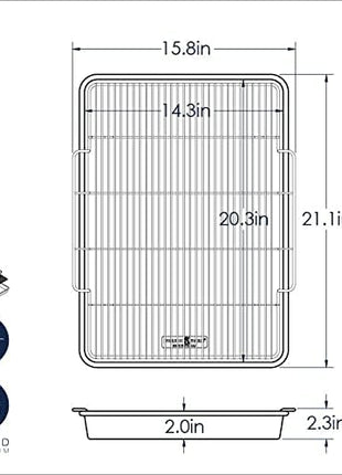 Nordic Ware Extra Large Oven Crisping Baking Tray, with Rack, Silver