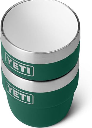 YETI Rambler 4 oz Stackable Cup, Stainless Steel, Vacuum Insulated Espresso/Coffee Cup, 2 Pack