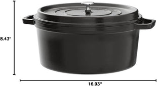 Staub 1103425 Black Cast Iron 13.25 Qt. Round Cocotte